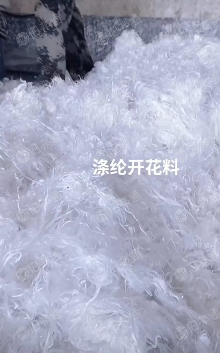 出售白色涤纶开花料,涤纶废丝
