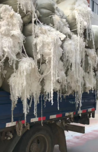 长期回收氨纶废丝,涤纶废丝,用于开花