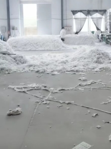 漂白化纤棉，手套纱专用棉花，可纺5-10支手套纱，大量出售