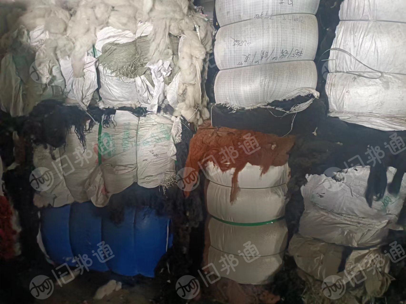 化纤废丝,纺纱厂下角料,现货100吨左右,大量出售