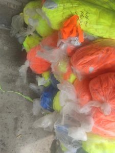反光背心下脚料,涤纶荧光布下脚料,长期大量出售