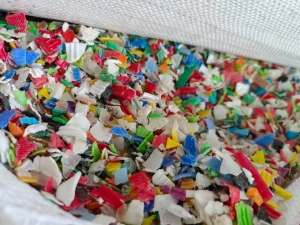 大量瓶盖破碎料 两挂车，脱水过风选