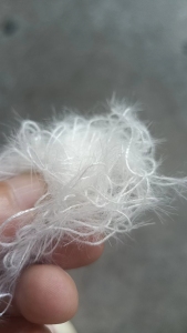 白色涤纶废丝，涤纶造粒丝，钩边机下来的，长期出售