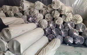 涤棉帆布2*2黑色胚布，幅宽154厘米，平方克重350克，一批整单还剩余20000米出售