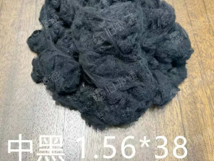 1.5D*38 普黑 2.5D*51 中黑;4.5D*65 驼色,黑色涤纶短纤,大量出售