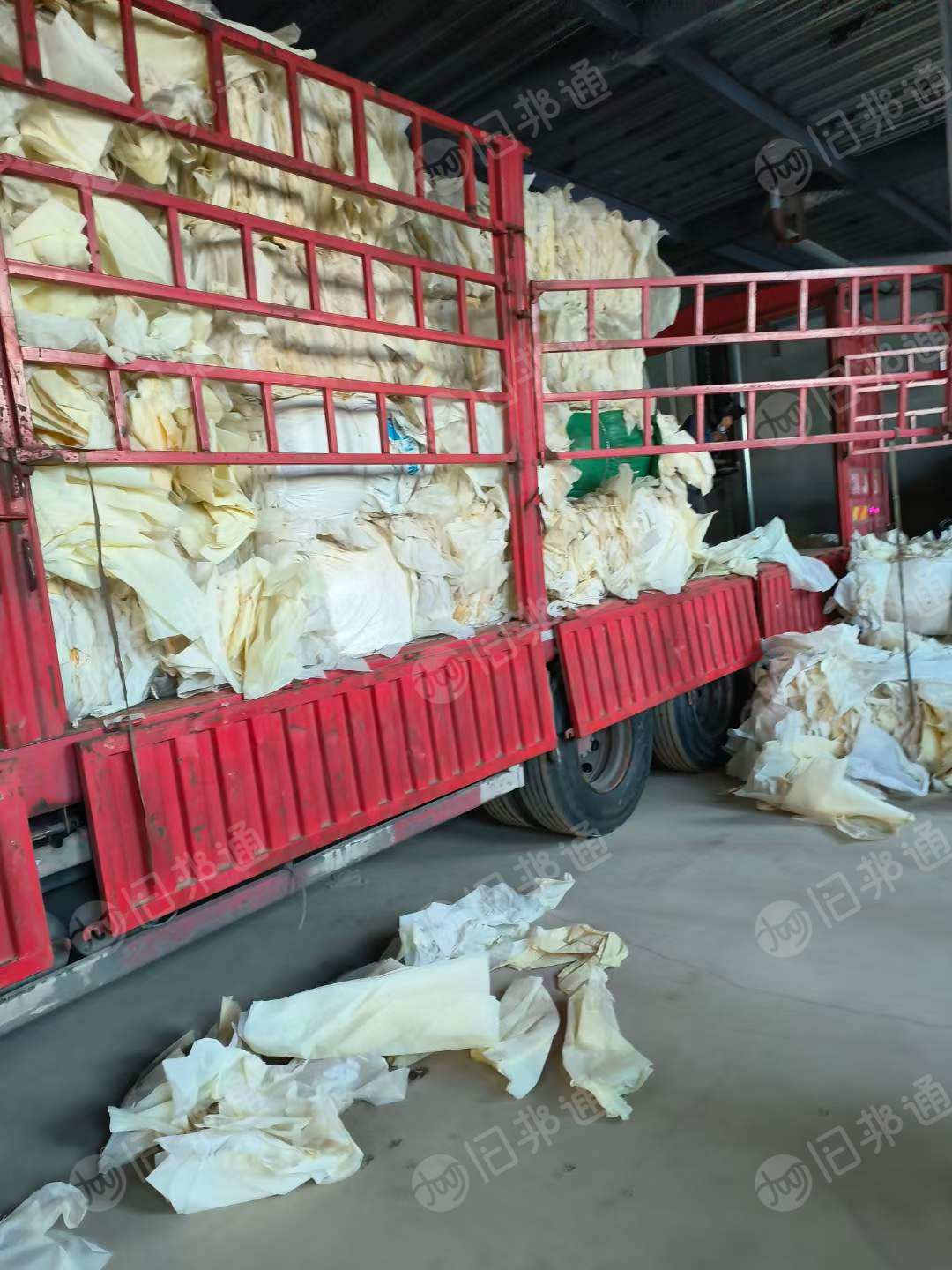 白色轻胶涤纶白色废布10吨出售
