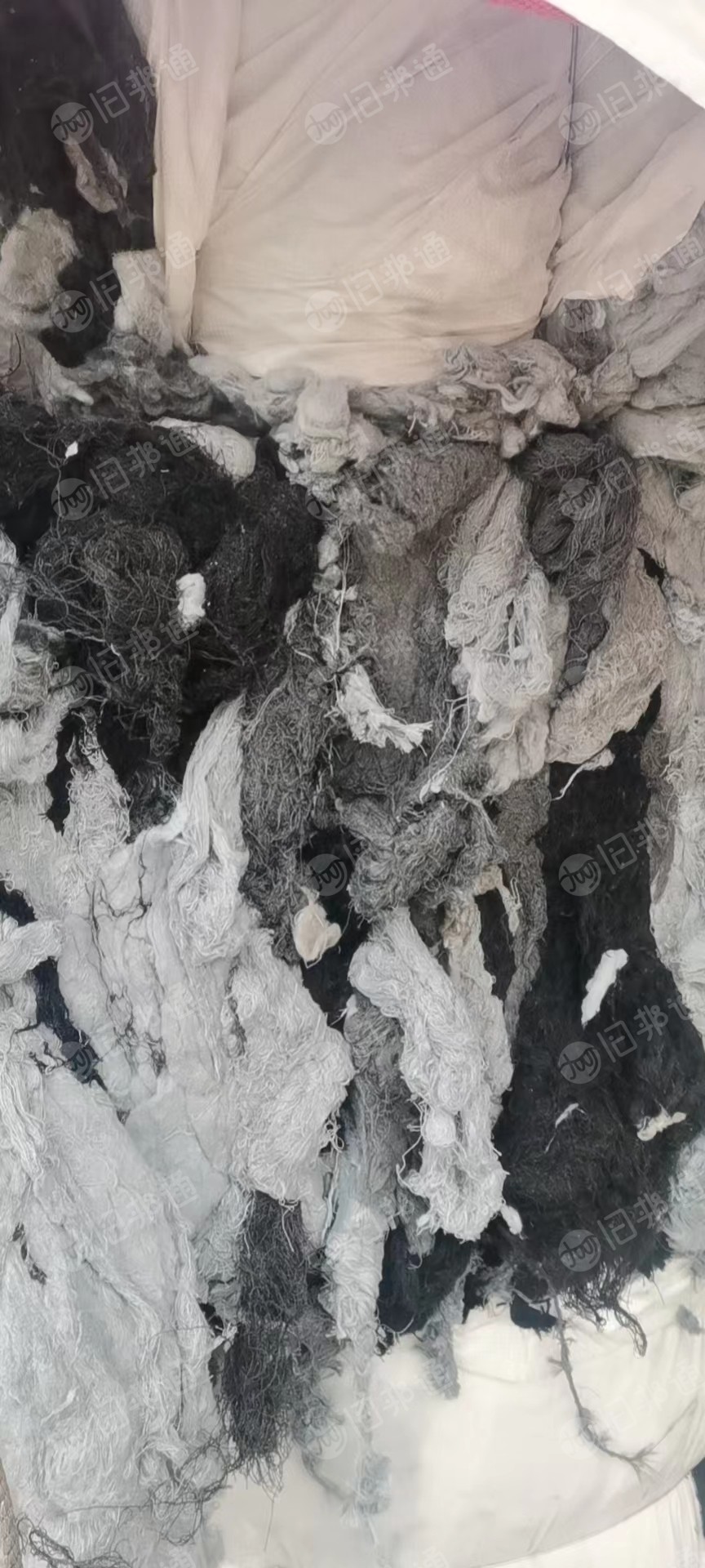 白色涤纶废布，灰色黑色涤纶废纱，造粒用，长期回收