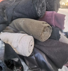 处理一批摇粒绒零布尾布