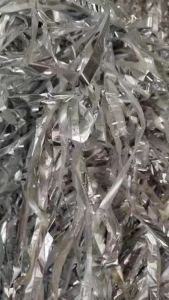 PET镀铝膜复合PE高压膜废料出售，现货9.6米一车