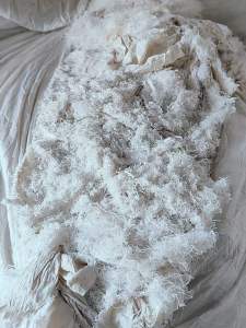 出售涤纶水洗丝，现货十几吨，8.5折！