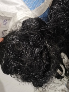 大量出售黑色涤纶废丝