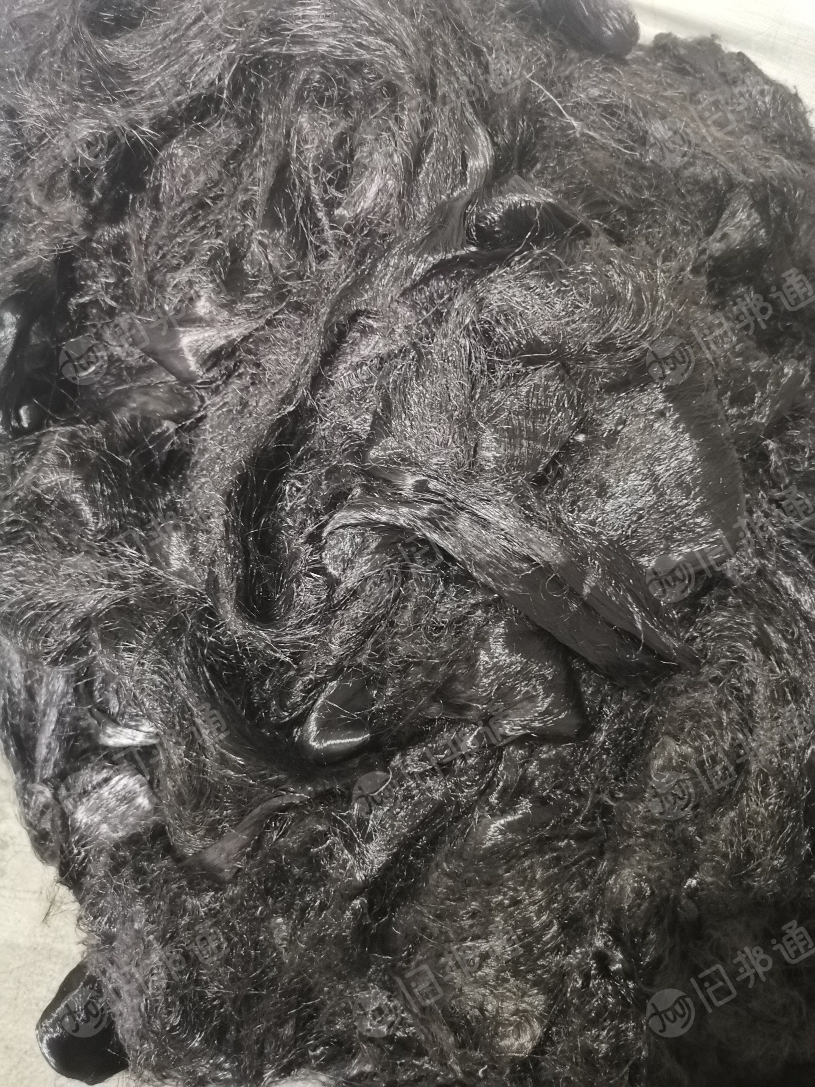 大量出售黑色涤纶废丝