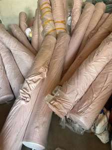 水洗棉麻玉色库存布，12000米低价处理