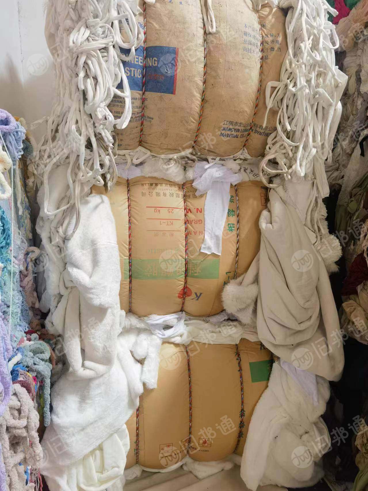 长期出售白色涤纶废纱,杂色腈纶纱,涤纶绒布