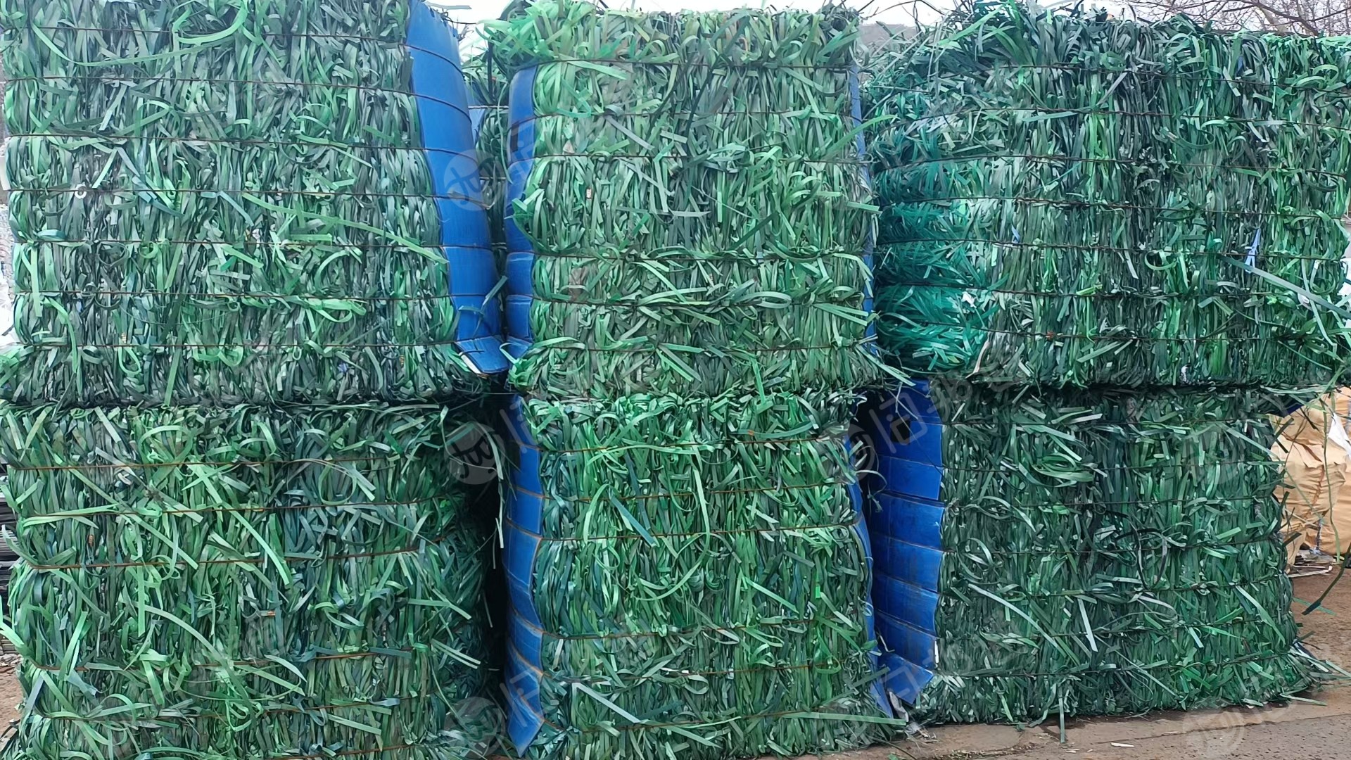 长期出售pet绿色打包带毛料，现货40吨