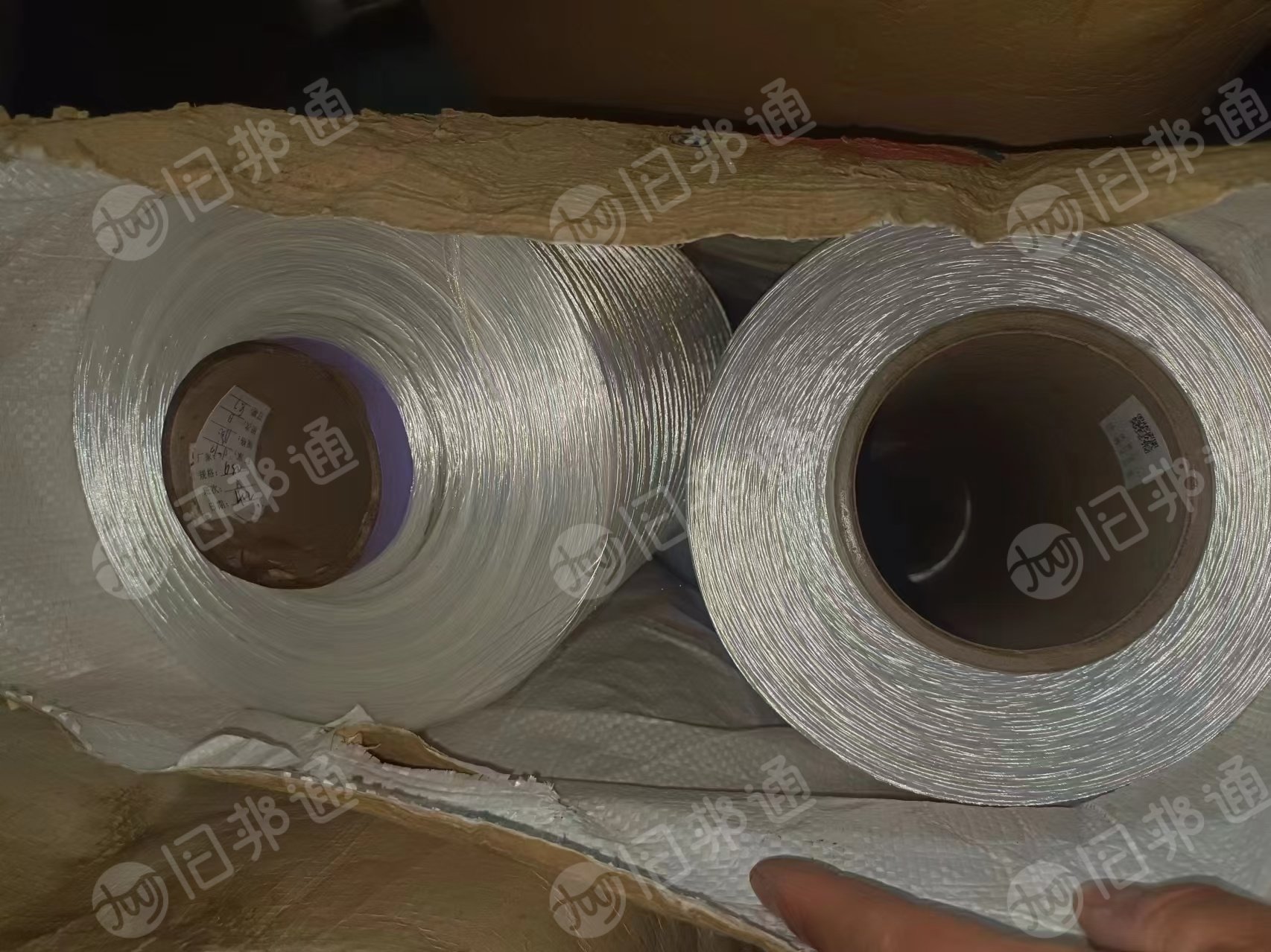 山东潍坊出售倒桶涤纶工业丝，现货30吨左右