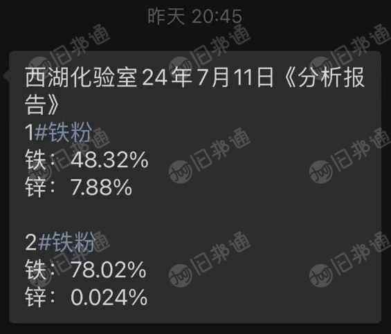 出售船厂铁粉,1号铁含量48,锌含量7.9;2号铁含量78,锌含量0.024