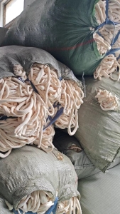 长期大量出售白色针织涤棉碎布，针织下脚料