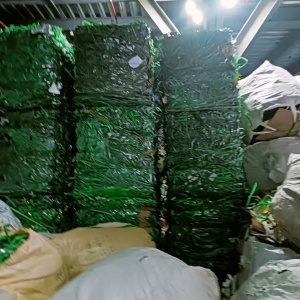 出售绿色PET打包带毛料，华为下来的，现货一挂车