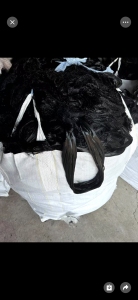 长期回收黑色涤纶废丝工业丝，定型丝，短纤