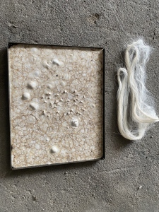 长期出售白色的涤纶丝泡料，水丝泡，现货100吨