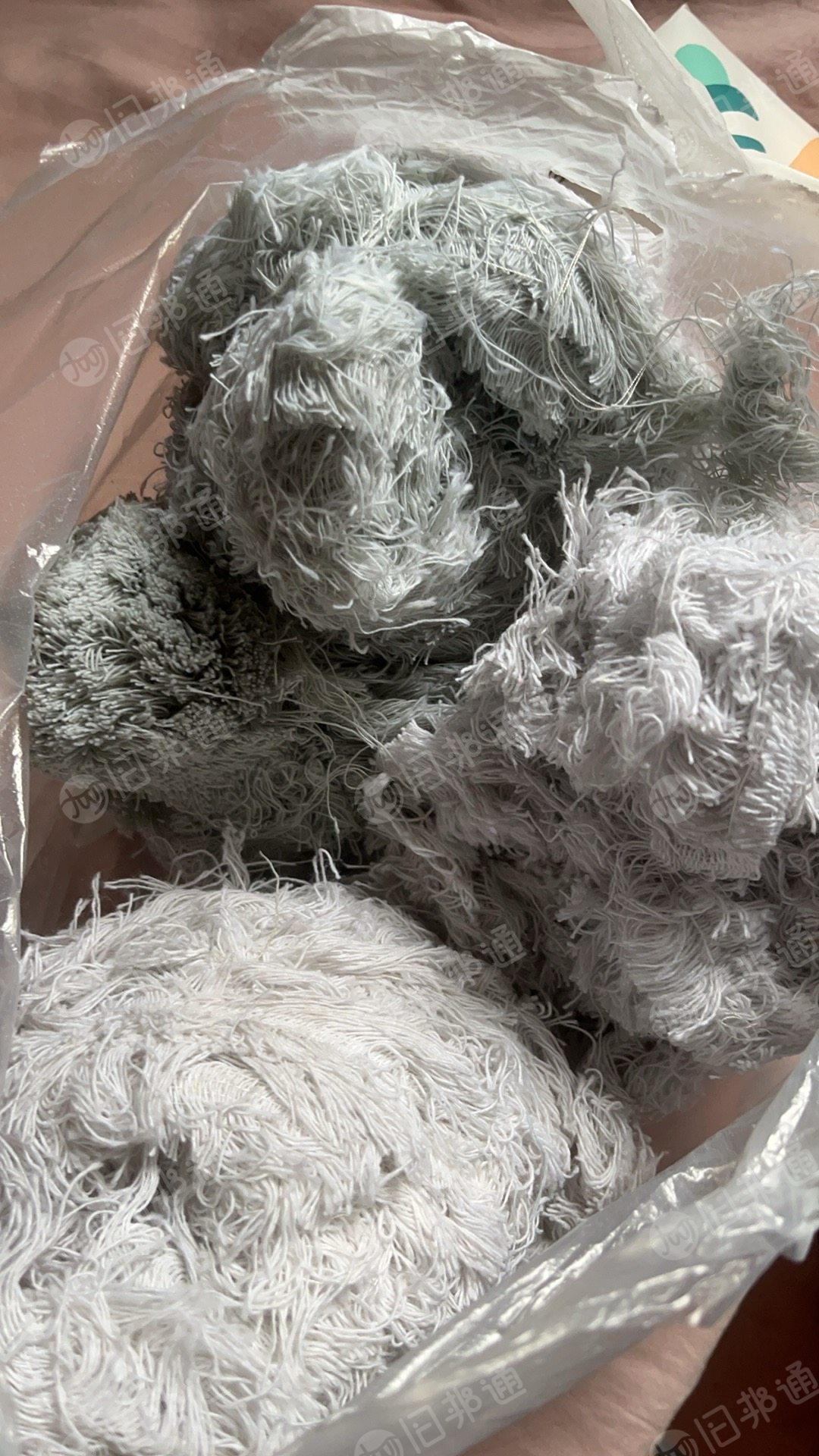 长期出售纺纱厂下来的废纱，白色和淡蓝色的