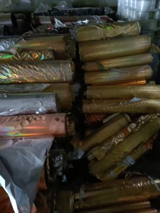 长期出售打绳料，烫金膜打绳料，现货十吨左右