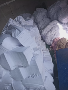 出售漂白化纤布，可开花，6*8一车；擦机布现货9*6一车，山东菏泽单县