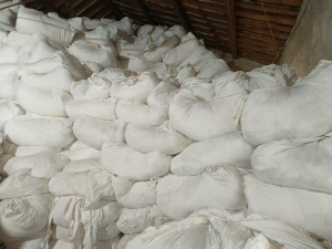 长期出售白色的涤纶废布，涤纶边角料，涤纶造粒布，现货一二十吨