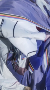 长期出售做帐篷下来的涤纶废布，有些是带氨纶的，有些是涤纶带浆的，废布统货，现货四五吨