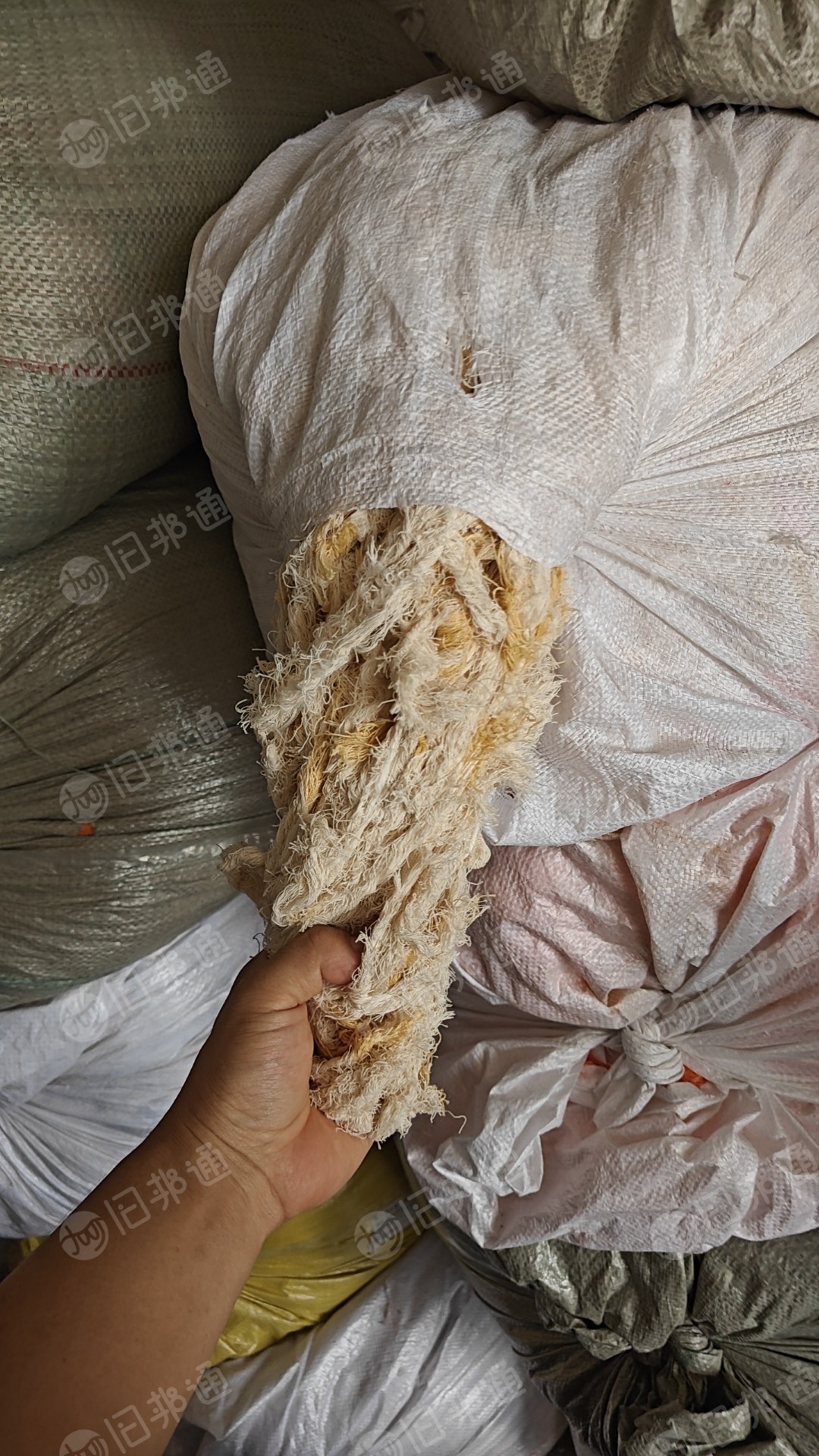 出售气流纺跟环锭纺下来的布边纱，涤棉布边纱，两边纯棉，中间化纤的，花色现货50吨