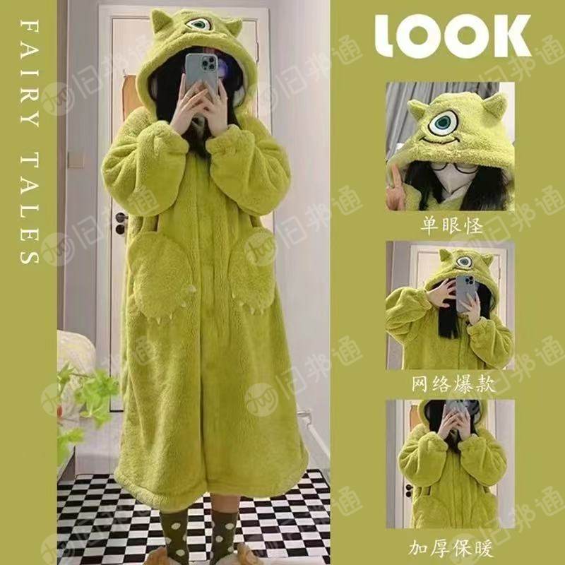 出售毛绒睡衣，库存睡衣，单眼怪260克，有ML两个码，现货有500套，货在广东揭阳