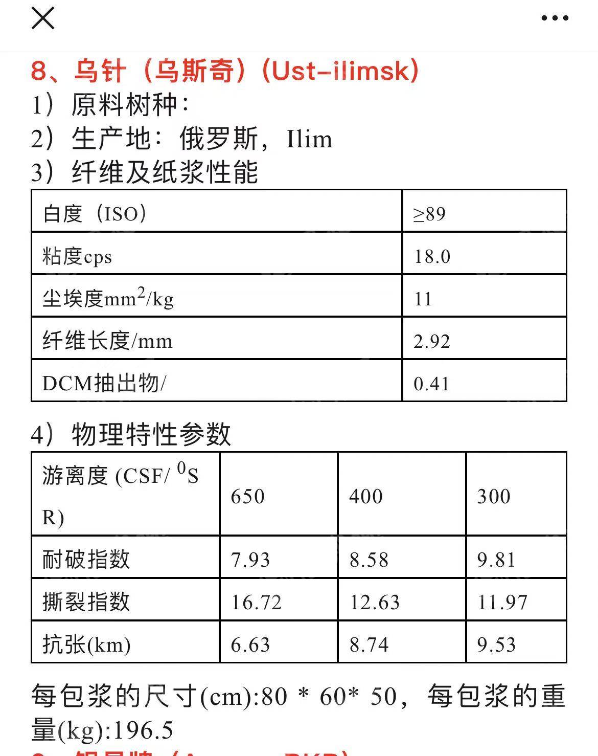 处理一批俄罗斯进口针叶本色纸浆，库存当废料处理