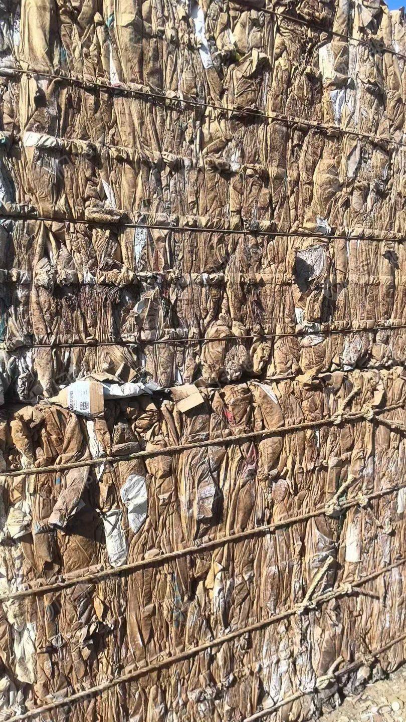 出售废牛皮纸袋压包料，有内膜