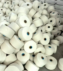 厂家长期出售库存纱线，库存尾纱，气流纺，7-21支涤棉纱线，厂在浙江温州苍南