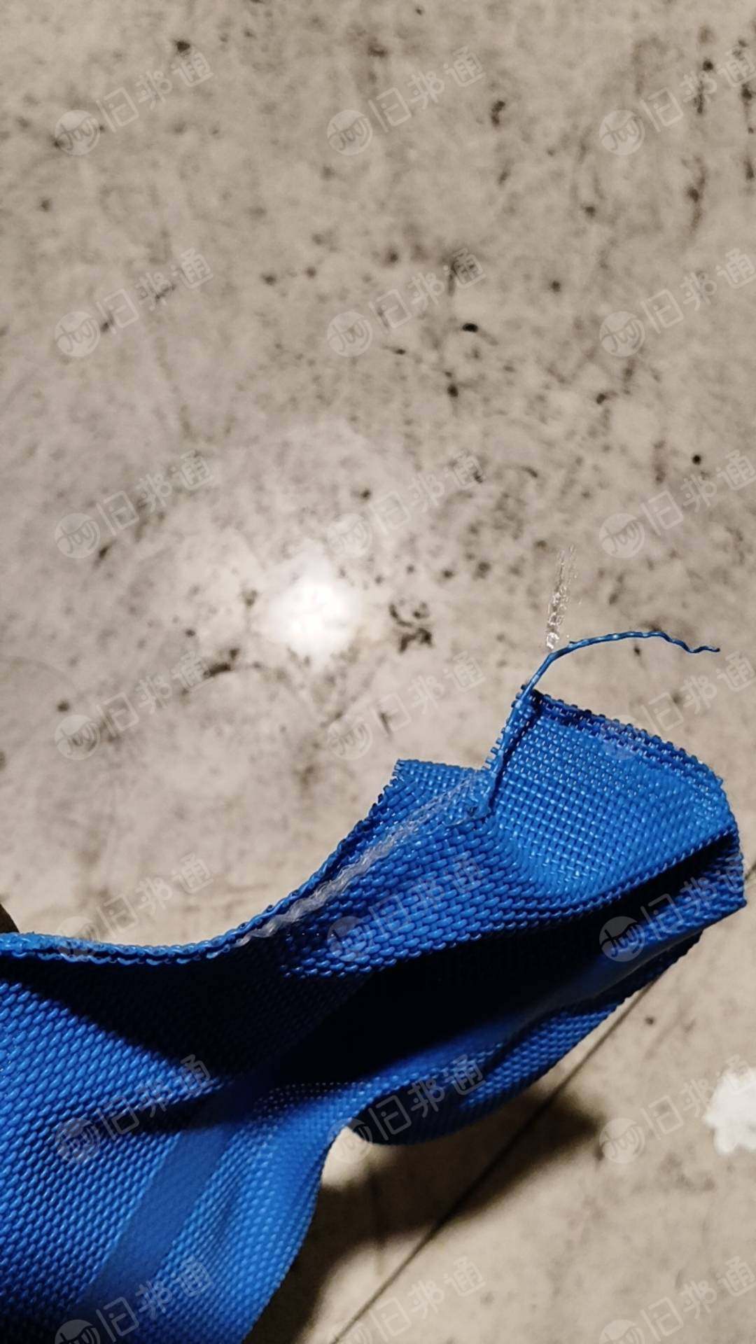 出售软质PVC童车布（白色丝是PET，蓝色是pvc料），吹毛用的