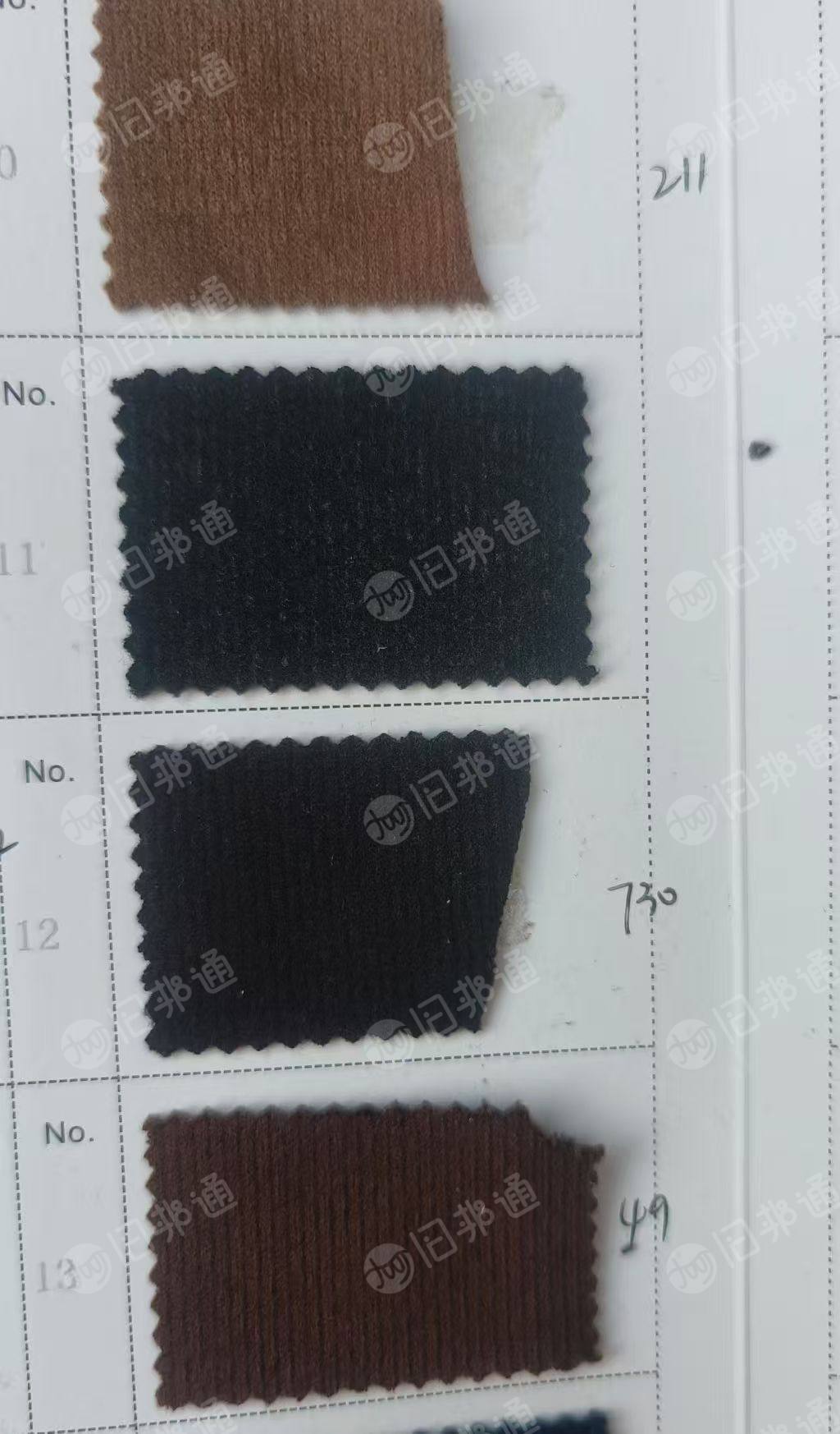 出售人棉套装面料，库存布，有5个颜色黑色为主， 门幅160克重440，现货有1000多匹