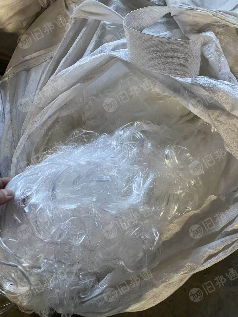 长期出售超高分子聚乙烯废丝，PE废丝，白色，现货有十几吨，货在山东烟台