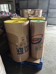 出售一批卷筒美纹纸，部分被火烧过，有283卷