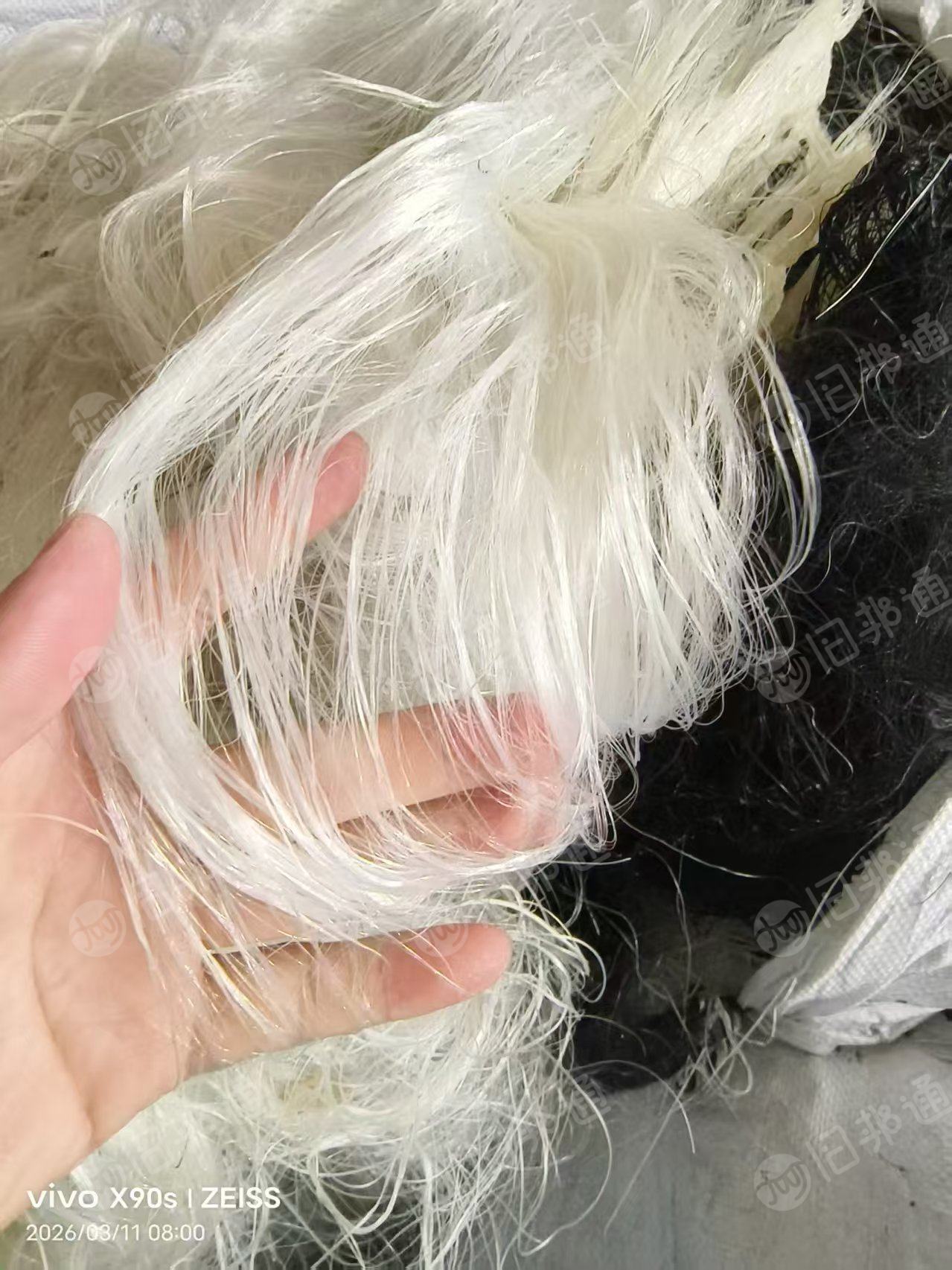 长期出售纯丙纶废丝,pp废丝,黑色,白色统货走,现货够三十吨,货在江苏无锡