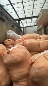 长期出售喷水机下来的涤纶白丝，涤纶废丝，涤纶干丝，72，48F的，现货15吨