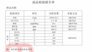 出售塑料油，热值10750，酸值10.1
