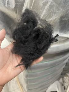 出售黑色丙纶纤维，丙纶短纤，现货7吨，货在山东潍坊
