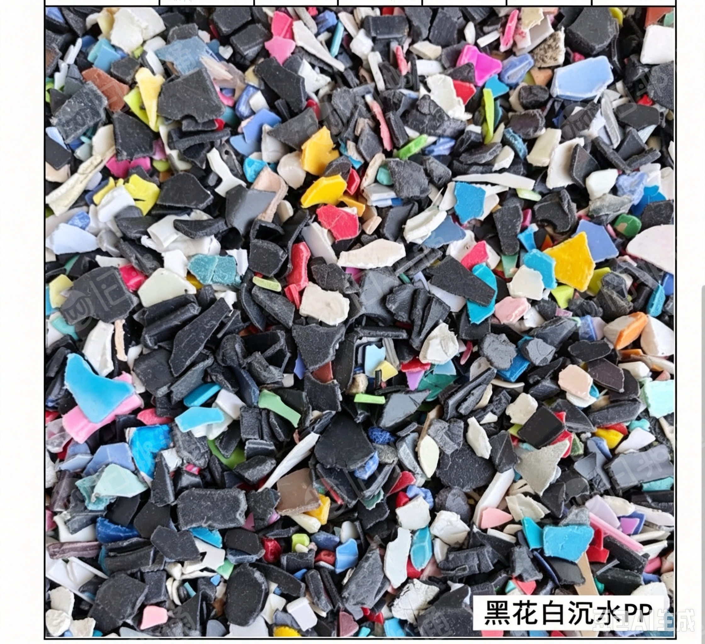 长期出售黑花白沉水PP破碎料，月供100-200吨