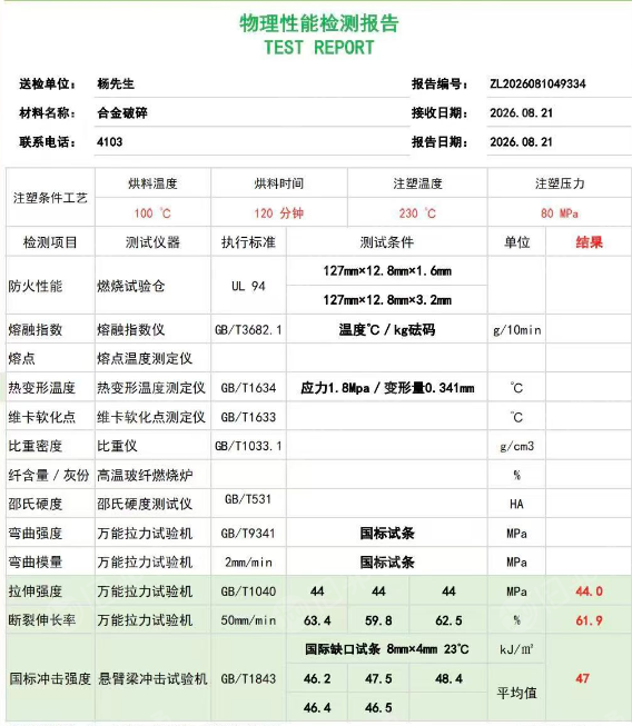 出售高冲高亮环保ABS+PC合金破碎料，现货60吨
