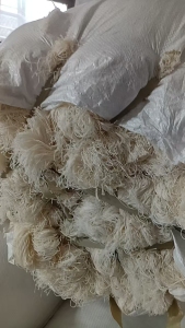 长期出售环锭纺下来的废纱，有全棉废纱，人棉废纱，总的现货有七八吨，货在江苏张家港