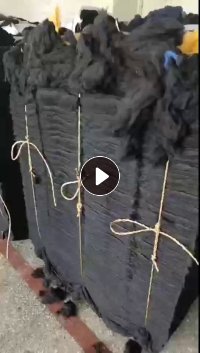 夹心棉厂家长期出售黑色开花棉，绒长5公分