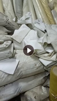 出售白色针织涤纶布料，做无尘布袋下来的