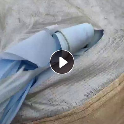 出售涤纶气囊布，浅蓝色单面带胶，现货50吨， 厂在河北保定