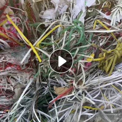 出售杂色PP打包带毛料，现货十几吨